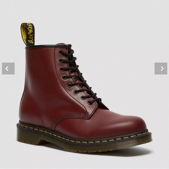 DR. MARTENS 1460 Leather Cherry Red Rouge Lace Up Boots, Women’s Size 9 - Picture 2 of 9